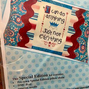 Pine Mountain Designs I Can Do Anything #466 Cross Stitch Pillow Sham Kit NEW